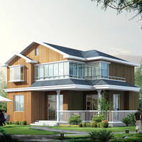 Maison villa préfabriquée de luxe avec construction légère à ossature en acier