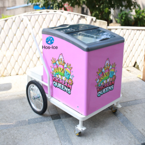 Gerobak Jualan Es Krim dan Makanan Ringan Beroda 4 dari Aluminium Komersial dengan Truk Makanan Bertenaga Terintegrasi - Product Image 1