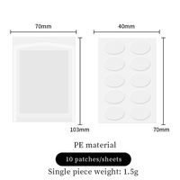 Parches invisibles de material PE impermeable de 70x40mm para soporte de pendientes, para lóbulos de oreja caídos, rotos o estirados, soportes de pendientes pesados, cuidado de las orejas