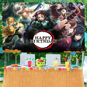 Anime <span class=keywords><strong>Demon</strong></span> <span class=keywords><strong>Slayer</strong></span> Toile de fond Photographie Enfants Fête d'Anniversaire Décoration <span class=keywords><strong>Bannière</strong></span> Photographie Toile de fond Studio Photo - Product Image 5