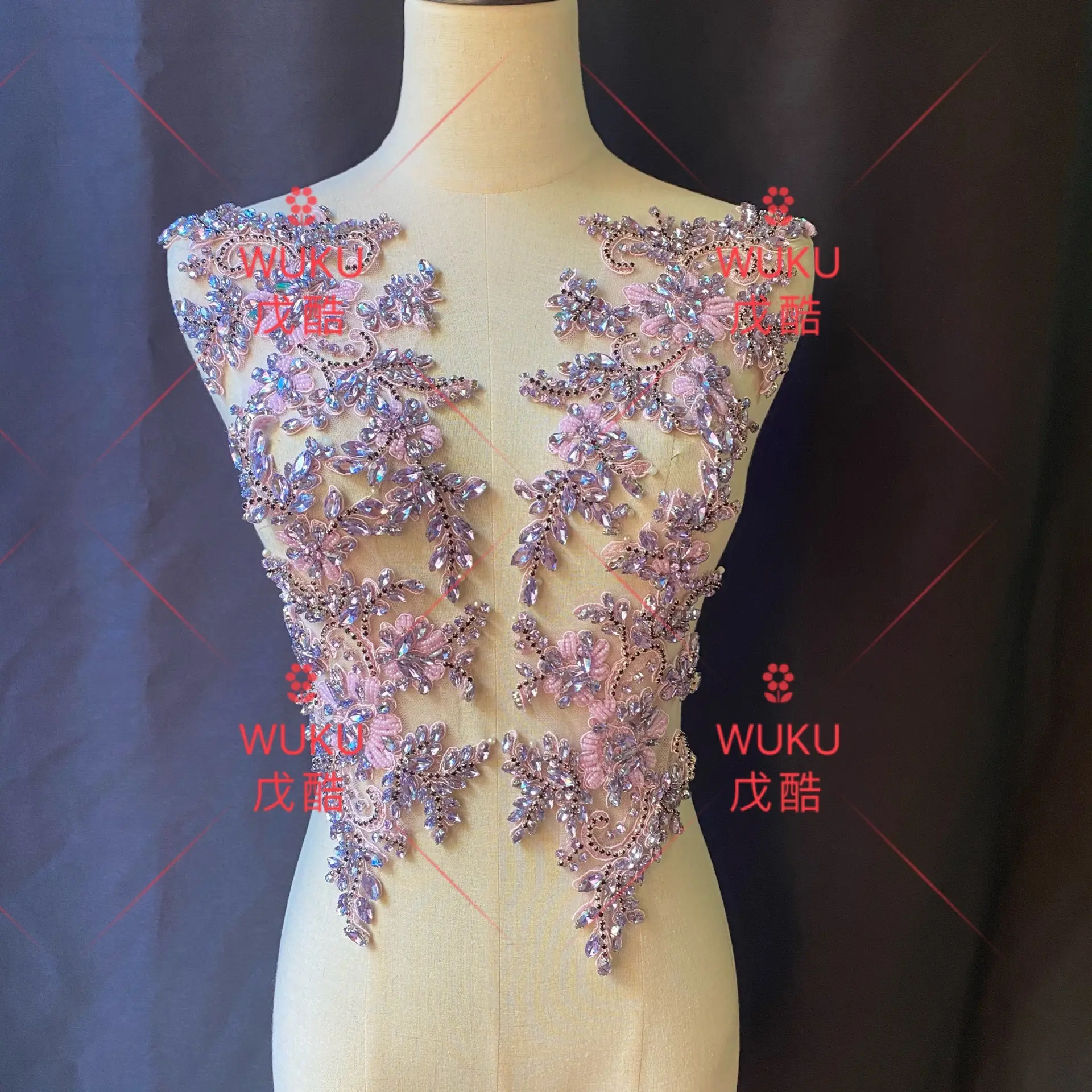 Wuku-Apliques de encaje de alta costura, 2022 en violeta
