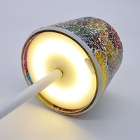 Lampe de table élégante en mosaïque votive en verre Simple Home Decor Christmas Tea Light Holder Candle Stand for Parties Battery Powered