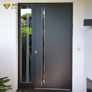 Porta d'Ingresso Esterna di Sicurezza Personalizzata in Acciaio Inox e Lega di Alluminio, Pivotante, Minimalista, Antincendio per Villa - Product Image 2