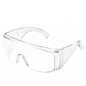 CE EN 166F 긁힘 방지 안개 먼지 방지 안전 안경 PC 렌즈 투명 실험실 안전 안경