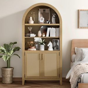 Modern Arch Design Oak <strong>Sideboard</strong> for Home Kitchen Living Room <strong>Blue</strong> Black Wooden Storage Drawer Cabinet Dining Furniture - Product Image 5