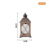 Lanterne à bougie en bois rustique, porte-bougie vintage coupe-vent pour jardin extérieur