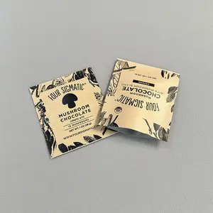 LOW MOQ 3 side seal tea sachet pouch sample sample foil flat bags biodegradable packaging tea coffee chocolate bar pouch