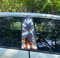 CARKOO 20*50CM Goku Karakter Merkez Sütunu Çıkartması Esnek PVC Film Çok Renkli Dekoratif Vinil Araba Gövde Koruyucu