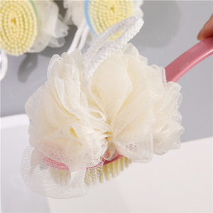Double-sided, long-handled, soft-bristled bath brush for exfoliation, back <b>scrubbing</b>, <b>body</b> massage, and skin cleansing a - Product Image 3
