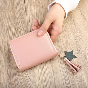 Gran oferta billetera con cremallera y borlas para mujer, billetera corta multifuncional con estilo bonito. Z0018 - Product Image 4