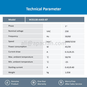 For W2S130-AA03-87 130mm 230VAC 45W 0.31A 2800RPM Ball Bearing ODM Air Conditioner Axial Cooling <b>Fan</b> - Product Image 3