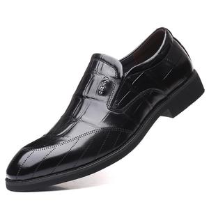 Nouvelles Chaussures Habillées en Cuir de Vachette Pleine Fleur, Modèle Derby à Bout Pointu avec Rehaussement Intérieur pour Hommes - Product Image 2
