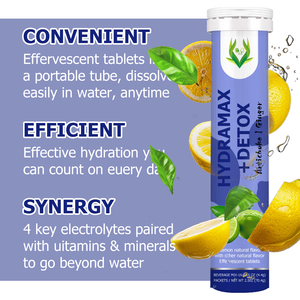 OEM ODM Hydramax+Detox Effervescent Tablets Artichoke Ginger Daily Detox Support Electrolytes Daily Refresh Workout Boost - Product Image 4