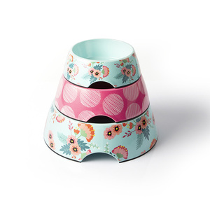 Personalizado melamina <span class=keywords><strong>Pet</strong></span> <span class=keywords><strong>Bowl</strong></span> com Full Color Anti-Skid Base de Borracha Interior e Exterior Decalque Impresso em Material Plástico - Product Image 2