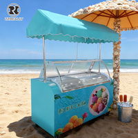 Chariot de vente ambulante pour glaces et sorbets 2026, vitrine pour glaces, tricycle, vente en gros
