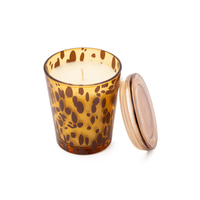 AIKUN Bougeoirs ronds en verre coloré soufflés à la bouche Bougeoir en verre imprimé léopard de luxe pour la décoration intérieure