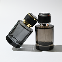 Flacon de parfum vide cylindrique brillant 30ml 50ml 100ml, bouchon noir, or, argenté, logo personnalisé, diverses couleurs - Vente chaude