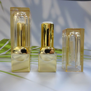 Envase de Lujo Cuadrado Transparente Dorado para Lápiz Labial, Tubo Vacío para Maquillaje, Empaque Personalizado con Etiqueta Privada, Estuche Cosmético para Bálsamo Labial - Product Image 5
