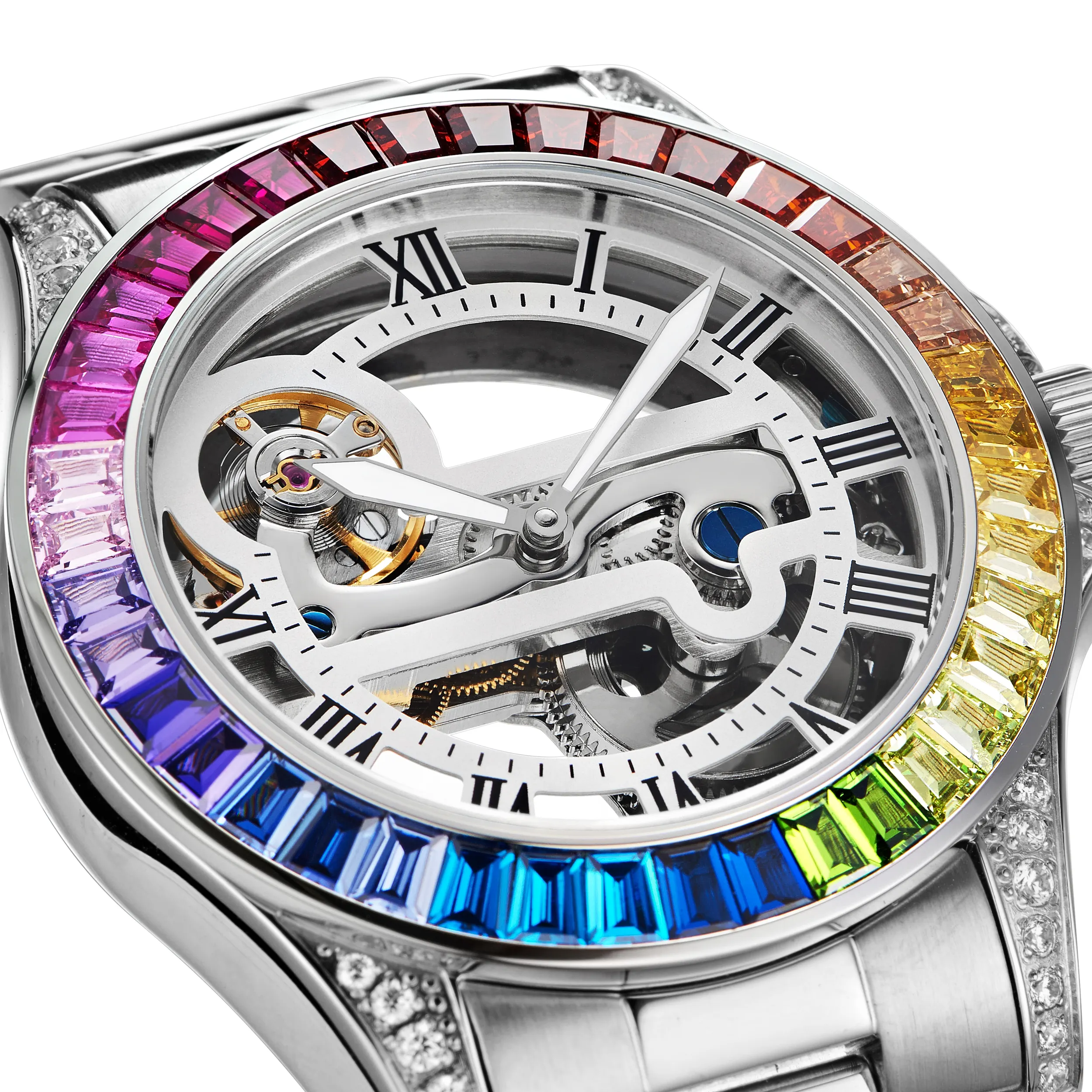 Custom Design Fashion Mechanical Watches Watches Men Wrist Sport Inlaid Diamond Watch For Unisex