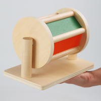 Tambour rotatif en bois arc-en-ciel pour bébé, jouet musical éducatif pour enfants, tambour textile en bois, jouets tambour rotatif pour nourrissons