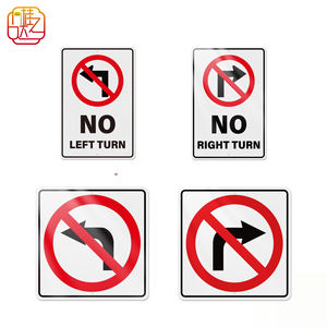 Señal de Tráfico Reflectante de Prohibido Girar a la Izquierda (Cumple con MUTCD de EE. UU./Canadá) - Señal de Tráfico de Aluminio Resistente a la Intemperie - Product Image 1