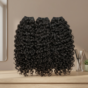 Cheveux humains bouclés indiens 100% naturels, double trame machine, cheveux vierges, trame indienne Natura Mkvvk, modèle 16, paquet de 100g - Product Image 1