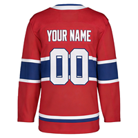Jersey hoki es lengan panjang pria dengan Logo bordir kustom pakaian olahraga dipersonalisasi baru nama tim OEM