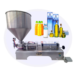 Semi Automatic Shampoo Peanut Butter Honey Sauce Yogurt Cosmetic Cream Pneumatic Liquid Bottle Filling Machine Filler Equipment - Product Image 1
