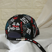Gorra de Béisbol con Estampado de Letras de Graffiti, Visera Curva, Estilo Hip Hop Urbano, Ajustable, Informal de Negocios, Deportiva, de Lona