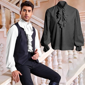 <span class=keywords><strong>Chemise</strong></span> à volants pour homme, costumes de cosplay médiévaux pour Halloween, hauts victoriens steampunk, chemisier de pirate Renaissance, <span class=keywords><strong>chemise</strong></span> à volants - Product Image 1