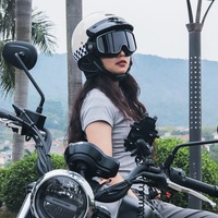 Casque de moto ABS demi-coque style japonais pour homme et femme, idéal pour l'été et les véhicules à quatre roues