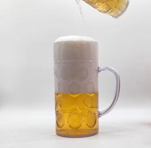 Chopes à bière transparentes au design classique, avec poignée, de haute qualité, 1250 ml, écologiques, logo personnalisé, couleur au choix, directement du fabricant - Product Image 2