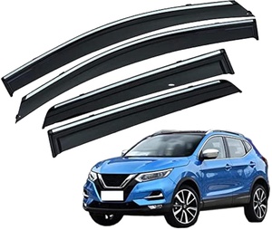 Visière de porte de fenêtre noire pour <span class=keywords><strong>Nissan</strong></span> <span class=keywords><strong>Qashqai</strong></span> <span class=keywords><strong>J11</strong></span> 2016 2017 2018 2019 <span class=keywords><strong>accessoires</strong></span> pare-pluie déflecteur de vent - Product Image 1