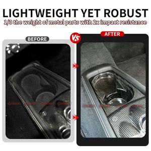 Support de gobelet de voiture en fibre de carbone sèche de style OEM de qualité supérieure pour kit intérieur Ferrari 458 - Product Image 2