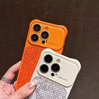 Étui de luxe en cuir texture crocodile pour iPhone 17 16 15 Pro Max avec protection d'angle intégrale et film de protection d'objectif en verre anti-chute