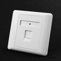 Type britannique simple double port 86*86 Cat5e Cat6 plaque frontale blanche RJ45 plaque frontale réseau à prise murale Keystone