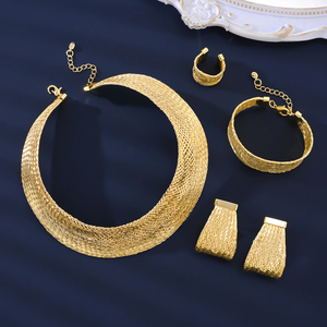 مجموعة مجوهرات جديدة بالجملة مطلية بالذهب عيار 18 قيراط على الطراز الدبي والشرق أوسطي تضم مجوهرات الذهب السعودي ومجوهرات الزفاف الهندية - Product Image 3