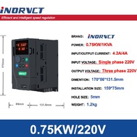Convertisseur de fréquence variable VFD 0.75kw 1.5kw 2.2kw 4kw 5.5kw 7.5kw 11kw 15kw 18.5kw 220v VFD Drive AC Motor Drive