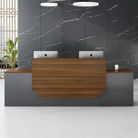 Meubles de bureau, comptoir de bureau, design de comptoir, armoire de rangement latérale, table de réception, panneau de bureau en bois, bureau en bois moderne