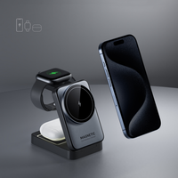 Nuevo Cargador Inalámbrico Plegable 3 en 1 de 2024, Soporte Magnético de Carga Rápida para Celular, Reloj y AirPods