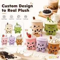 Gepersonaliseerd Bubble Tea Pluche Speelgoed met Aangepast Logo Boba Beker Pop voor Bedrijfsgeschenken, Cafe Promoties en Marketing Evenementen