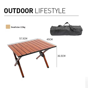 Outdoor Folding <b>Table</b> Aluminum Alloy Rectangular Portable Camping Picnic <b>Table</b> Medium Size Leg Base - Product Image 5