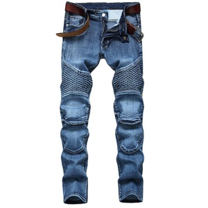 Fitspi Jeans en gros Pantalons en denim pour hommes Jeans de <span class=keywords><strong>moto</strong></span> nostalgiques Coupe ajustée Hipster Dropshipping pour Wish Ebay - Product Image 6