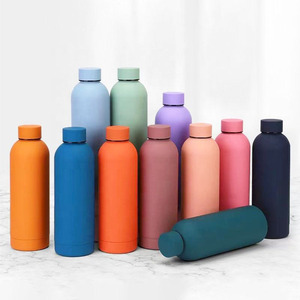 Botellas de Agua Aisladas de Acero Inoxidable 304 con Recubrimiento de Goma de Color Personalizado para Deportes y Viajes, Termos con Correa para el Dedo - Product Image 6