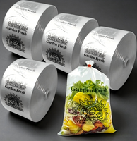 Sacs personnalisés transparents en PE pour produits frais, recyclables, réutilisables, épaissis, pour stockage alimentaire, emballage de produits frais, avec soufflet latéral pour supermarché