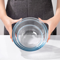 Bol en verre borosilicate transparent rond, écologique, sans BPA, de 2700 ml, 4500 ml, 6200 ml, pour la cuisine, vente en gros