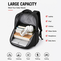 Sac à dos professionnel pour ordinateur portable, étanche, de voyage, grande capacité 36-55L, sac à dos scolaire en polyester avec coussin d'air