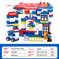 Ensemble de Blocs de Construction Personnalisés OEM, Grande Maquette de Station de Police et Hélicoptère, Logo Personnalisé, Jouets Éducatifs pour Enfants 3+, Approvisionnement Direct