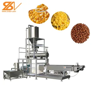 Fabricantes de cereales de desayuno inflados automáticos de alta calidad que hacen La máquina extrusora de copos de maíz que hace la máquina