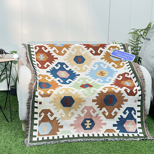 Tùy Chỉnh 100% Tái Chế Bông Dệt Chăn Ném Dệt Bohemian Ném Chăn Cắm Trại Chăn - Product Image 2